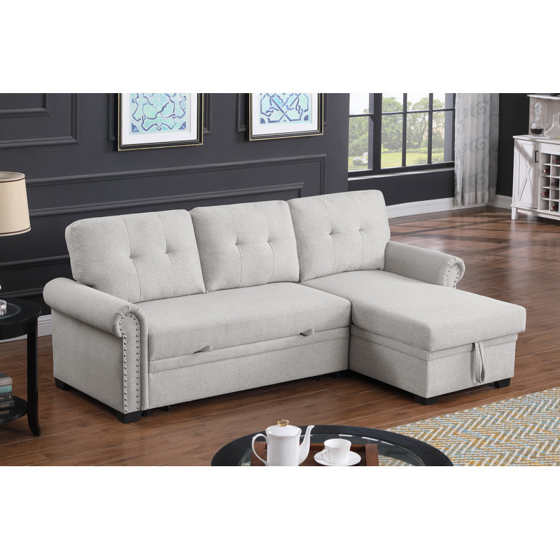 Winston Porter JaeLeigh 86 in 3 pieces sectional sleeper sofa